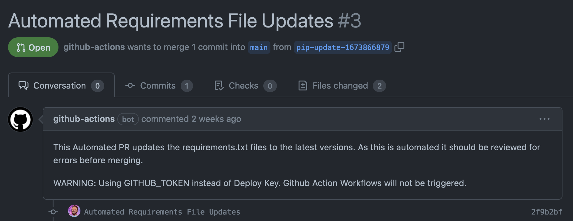 Automatically Updating Python Requirements Files With Github Actions